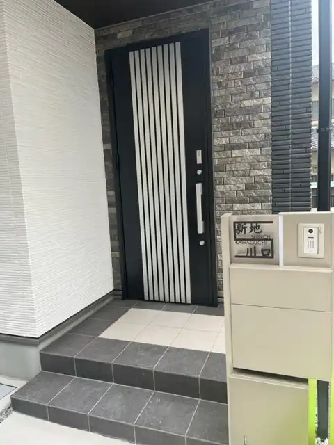 こだわりの和風　和文(漢字)+アルファベットステンレス2世帯用表札【lcsj-02-2】