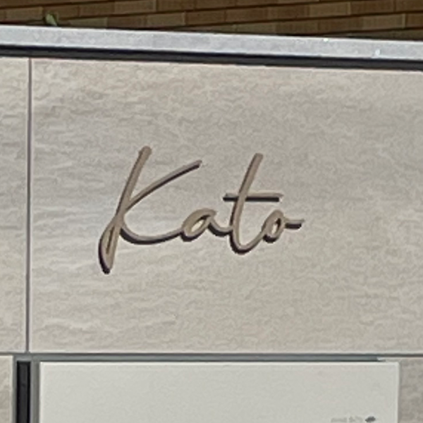 真鍮風のゴールド塗装 華奢でシンプルな手書き風切り文字表札【lcsr-22】