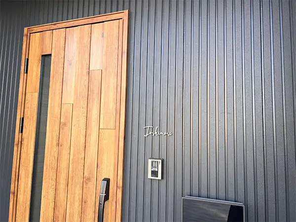 真鍮風のゴールド塗装 華奢でシンプルな手書き風切り文字表札【lcsr-22】