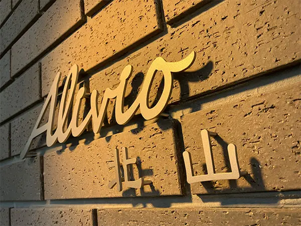 アンダーラインのないシンプルな切り文字レーザーカットステンレス表札【lcsr-02】