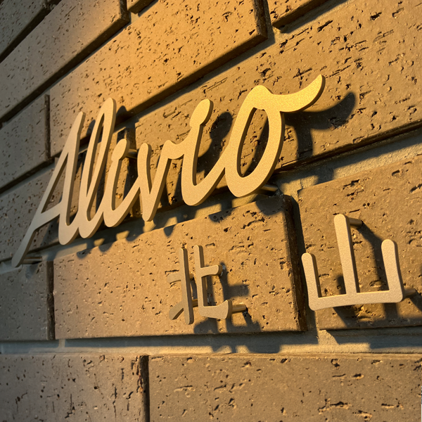 アンダーラインのないシンプルな切り文字レーザーカットステンレス表札【lcsr-02】