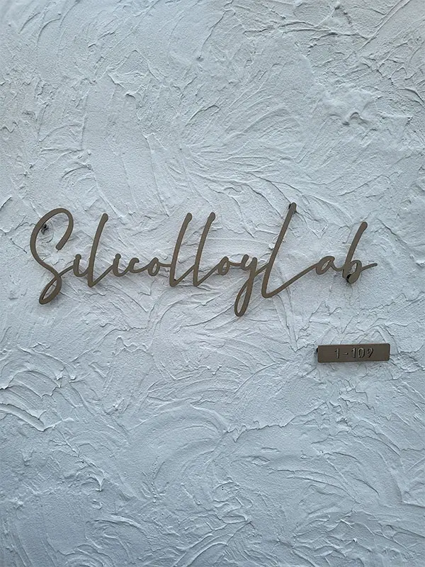 真鍮風のゴールド塗装 華奢でシンプルな手書き風切り文字表札【lcsr-22】