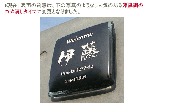 表札】しっとりとしたブラックで、コントラストの効いたデザインマンション・機能門柱用表札(ステンレス板付)【hm-02】