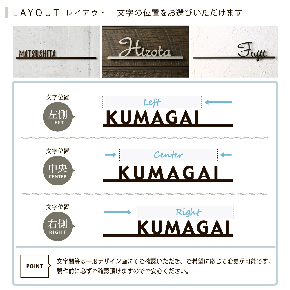 表札 ステンレス レイアウト