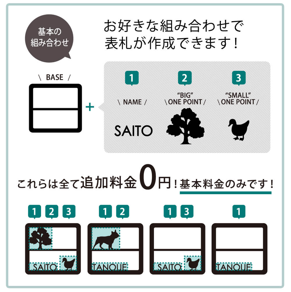 表札】こだわりのアニマルワンポイントでほっこりワンポイントや文字の配置が自由に選べる！かわいいレーザーカットステンレス表札【lcsa-01】