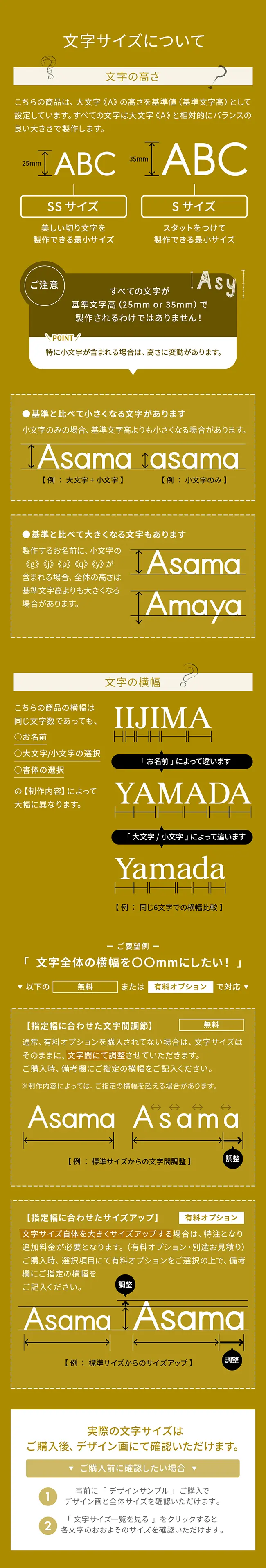 表札 ステンレス 切り文字 文字の高さ