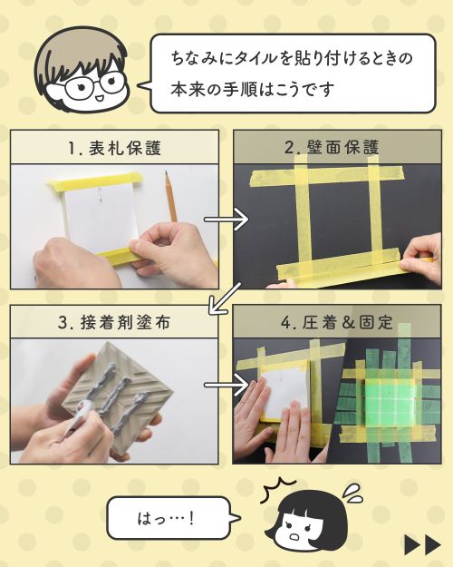 タイル表札を貼り付ける時の手順