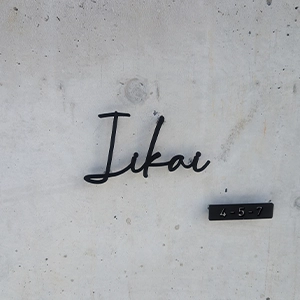 真鍮風のゴールド塗装 華奢でシンプルな手書き風切り文字表札【lcsr-22】