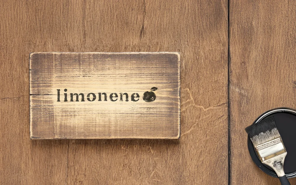 ステンシルで文字を入れた手作り表札