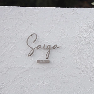 表札ステンレス 真鍮風のゴールド塗装 落ち着いた光沢がシックなゴールド切り文字表札【lcsr-22b】