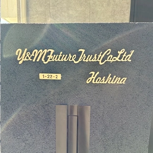 真鍮風のゴールド塗装 華奢でシンプルな手書き風切り文字表札【lcsr-22】